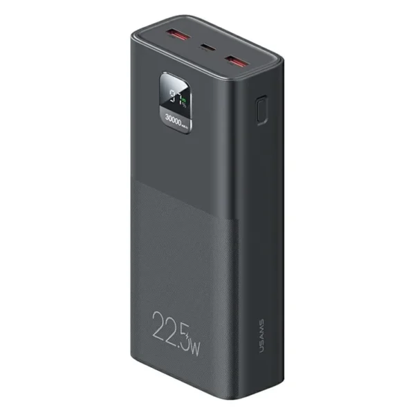30,000mAh Powerbank con 2 Puertos USB-A, 1 USB-C. Potencia de 22,5W y pantalla display