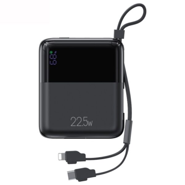10,000mAh mini Powerbank con 1 Puertos USB-A, 1 USB-C. Potencia de 22,5W + cables - Imagen 2