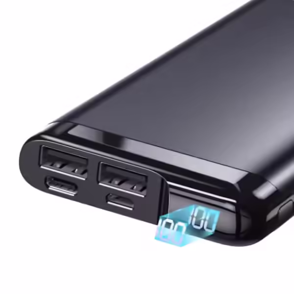 10,000mAh Powerbank con 2 Puertos USB-A, 1 USB-C. de aleacion de aluminio - Imagen 2