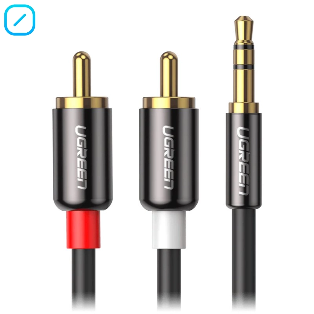 Cable UGREEN de Jack 3.5mm A RCA calidad audio (24 bits 96 kHz)